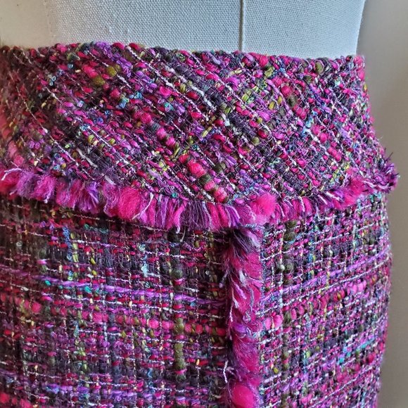 Doncaster Wool Boucle Tweed A-Line Skirt Small - Picture 15 of 15